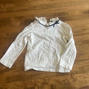 Janie and Jack cream top with ribbon detail.